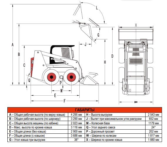 Минипогрузчик Beaver WS85 (двигатель Yanmar, high-flow 132,5 л/мин, 2 скорости)