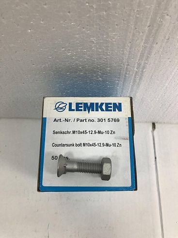 3015769 Lemken Болт с потайной головкой с гайкой M10x45-12.9-MU-10